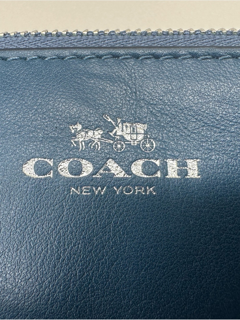 Coach Blue Leather Zip Wristlet Wallet - Picture 3 of 12